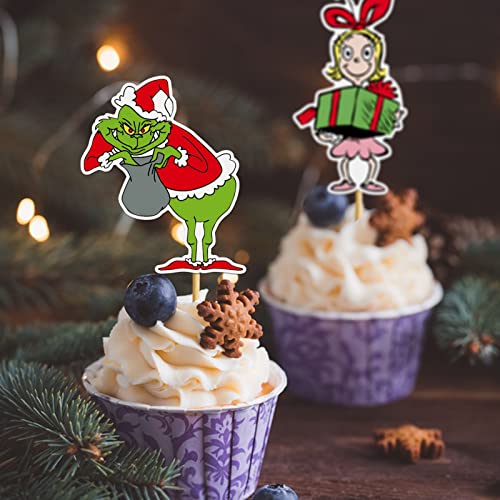 48Pcs Christmas Cupcake Toppers & Cake Decorations A194
