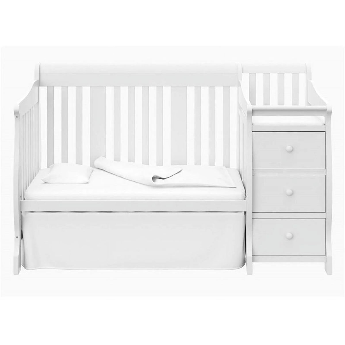 4-in-1 Convertible Crib and Changing Table Set in White P41609