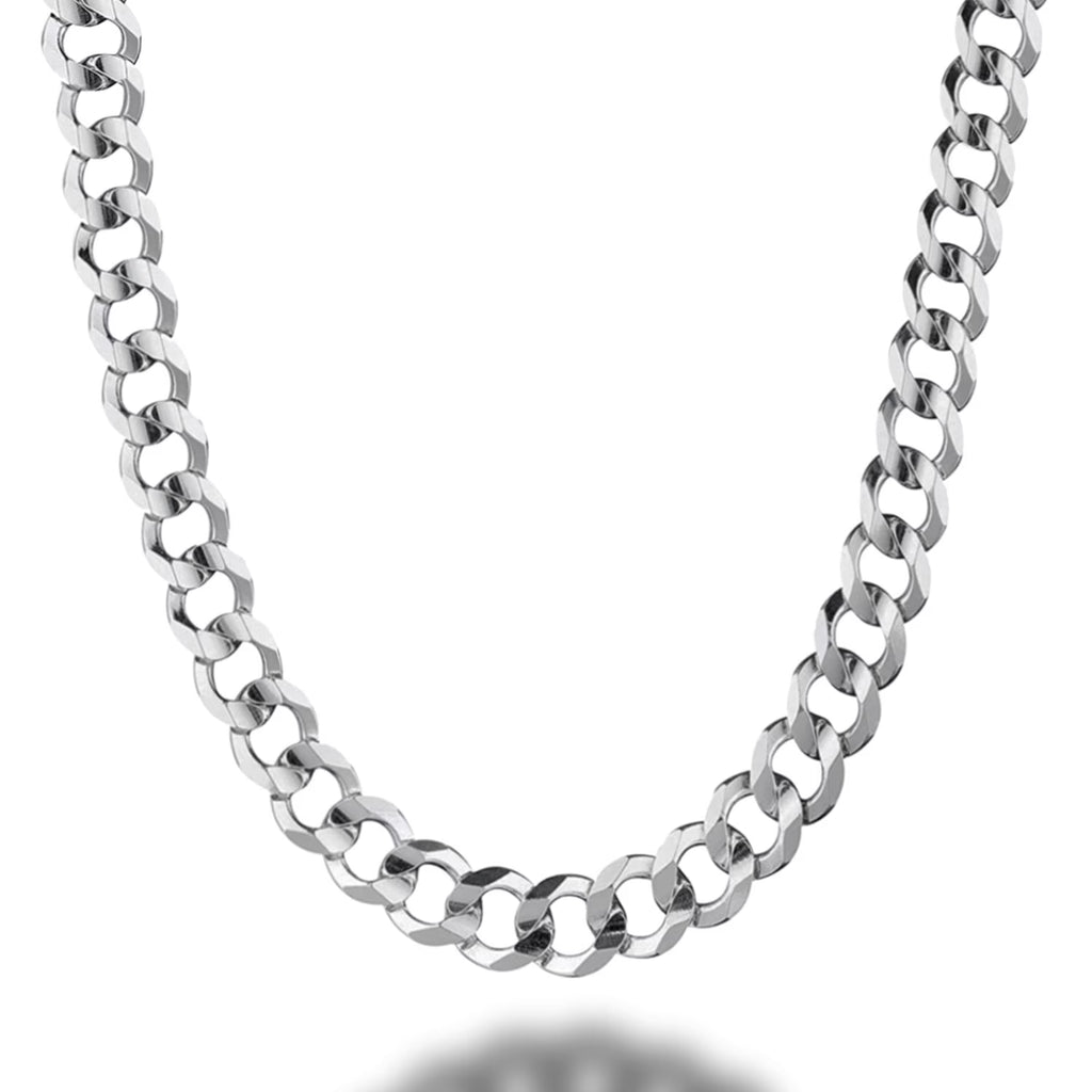 925 Sterling Silver 8mm Solid Curb Chain Necklace S333