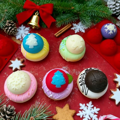 2 Pcs 8-Cavity Christmas Hot Cocoa Bomb Silicone Mold Z103677