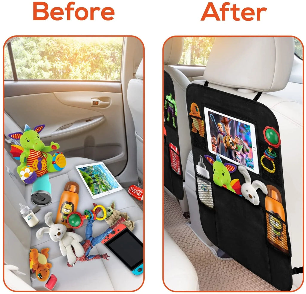 Black 2 Pack X-Large Backseat Car Organizer with 5 Pockets B558