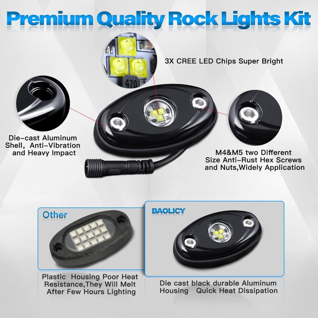 12Pods LED Rock Lights Kit with Switch Wire Harness H70296