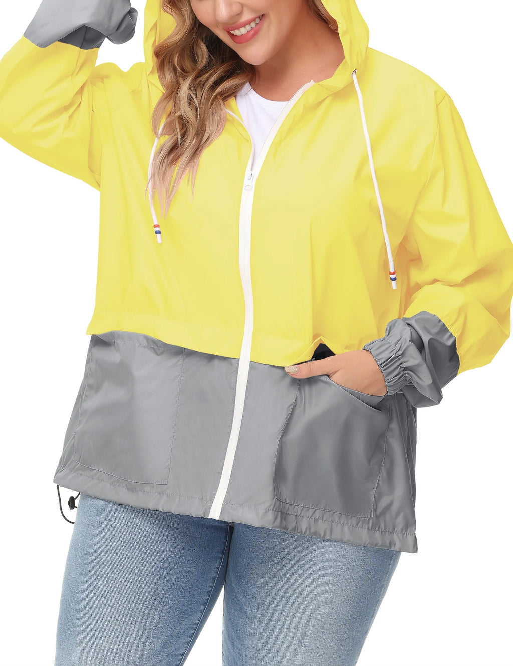 Plus Size Waterproof Hooded Rain Jacket S816