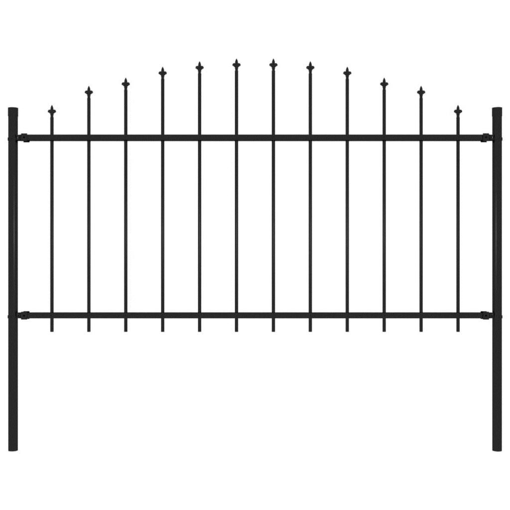 Black Steel Garden Fence with Spear Top 5.6& Q478