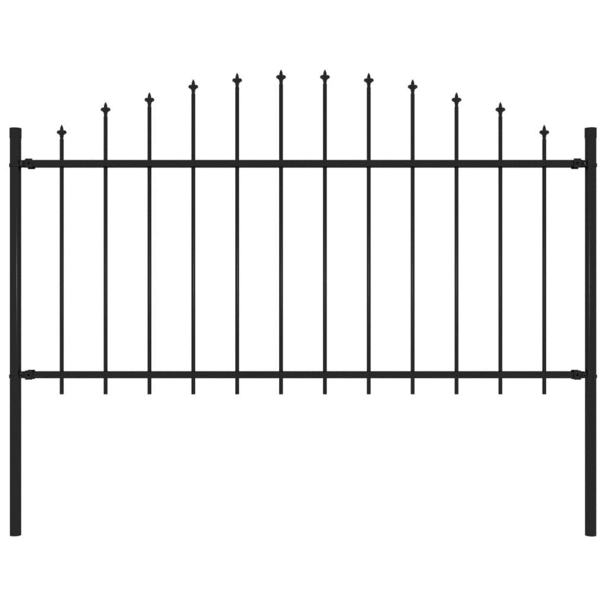 Black Steel Garden Fence with Spear Top 5.6& Q478
