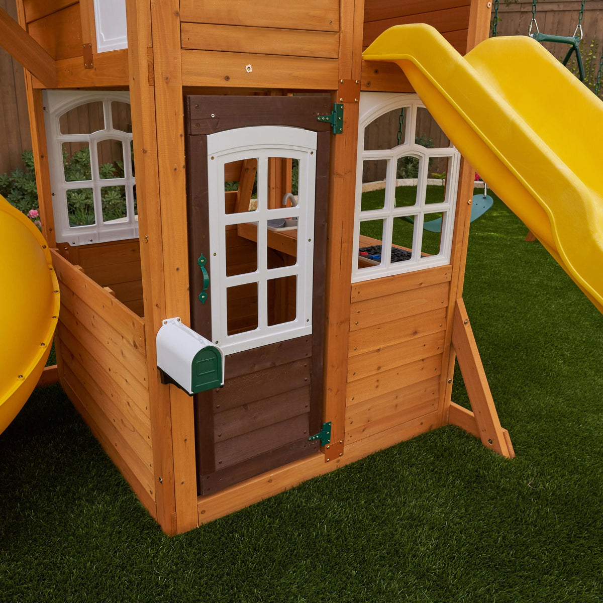 Wooden Swing Set with Slide and Play Kitchen R76668