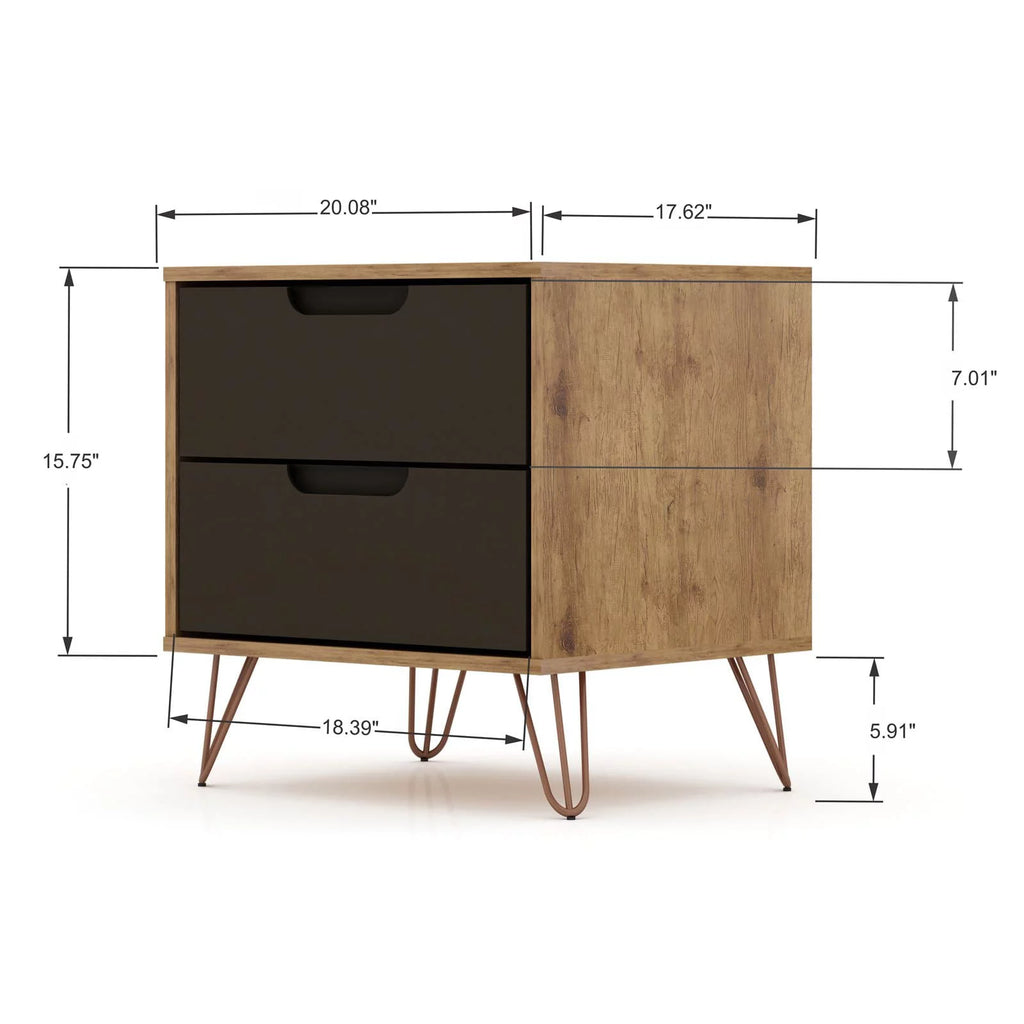 Set of 2 Dresser and Nightstand with Drawers A8453