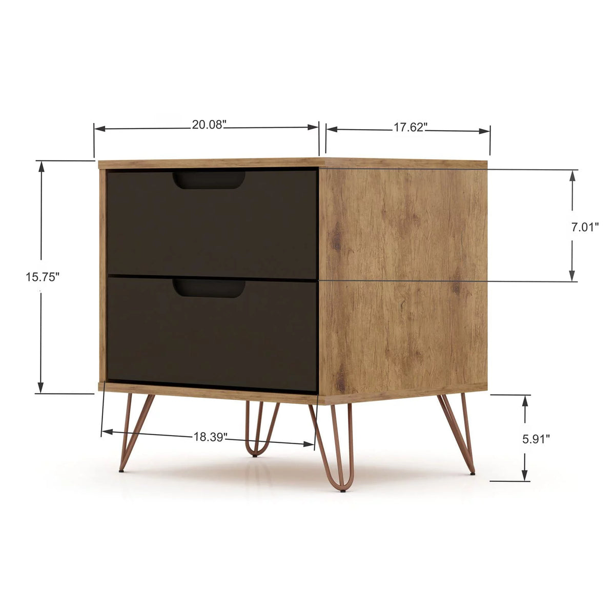 Set of 2 Dresser and Nightstand with Drawers A8453