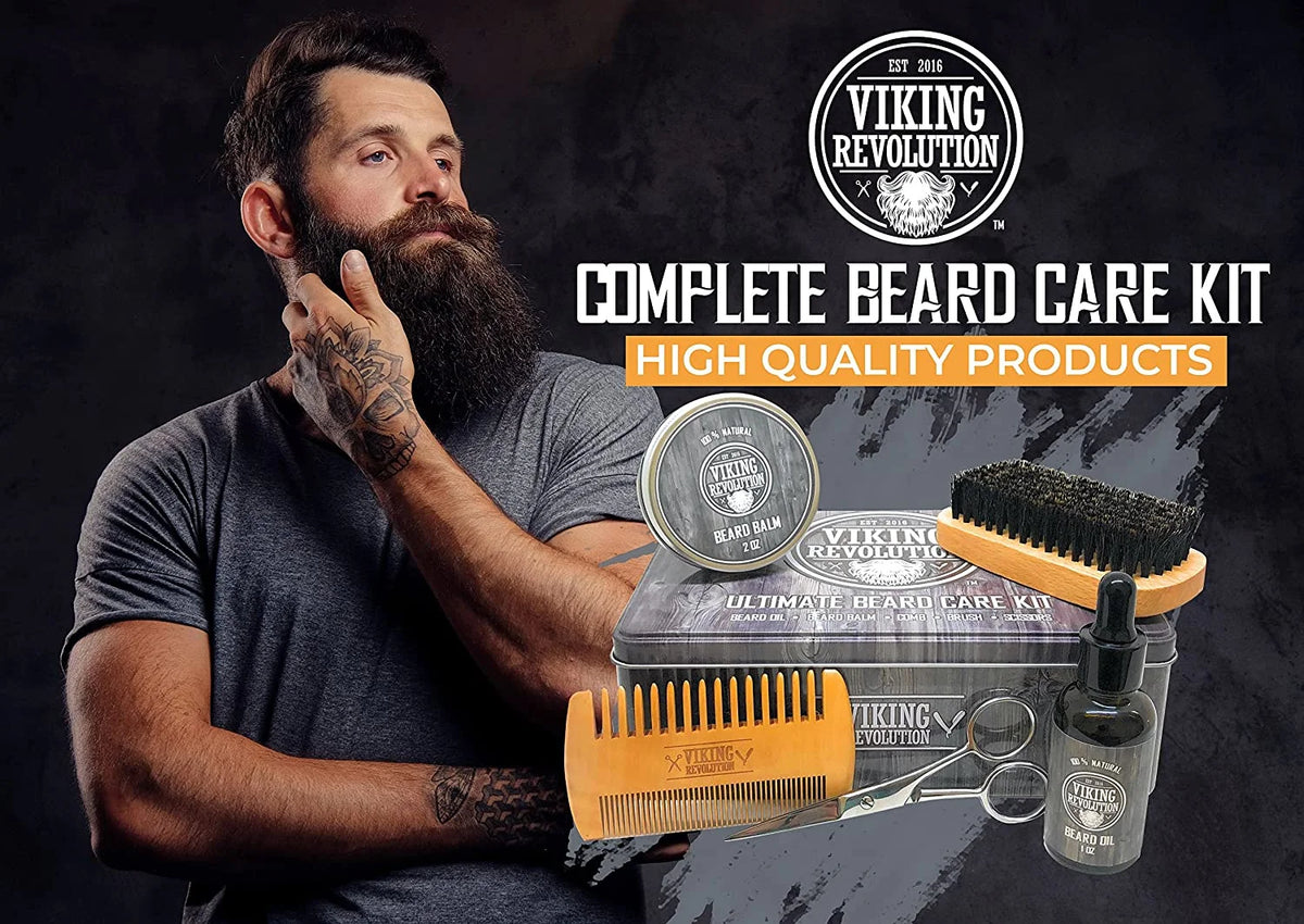 Beard Care Kit with Beard Balm, Beard Oil, Scissors V47309