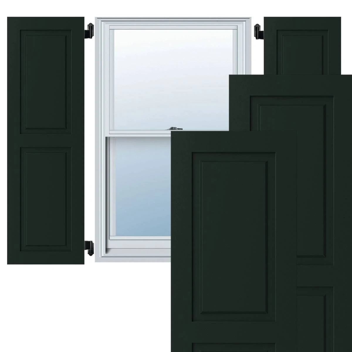 18x22W x 47x22H Exterior Composite Raised Panel Shutters P2514