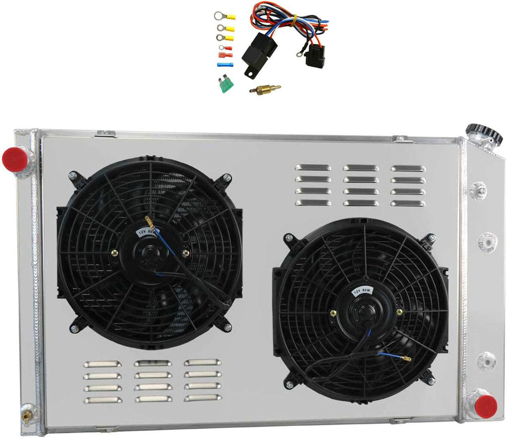 Aluminum Radiator with Shroud and 2x12'' Fan with Thermostat J5807