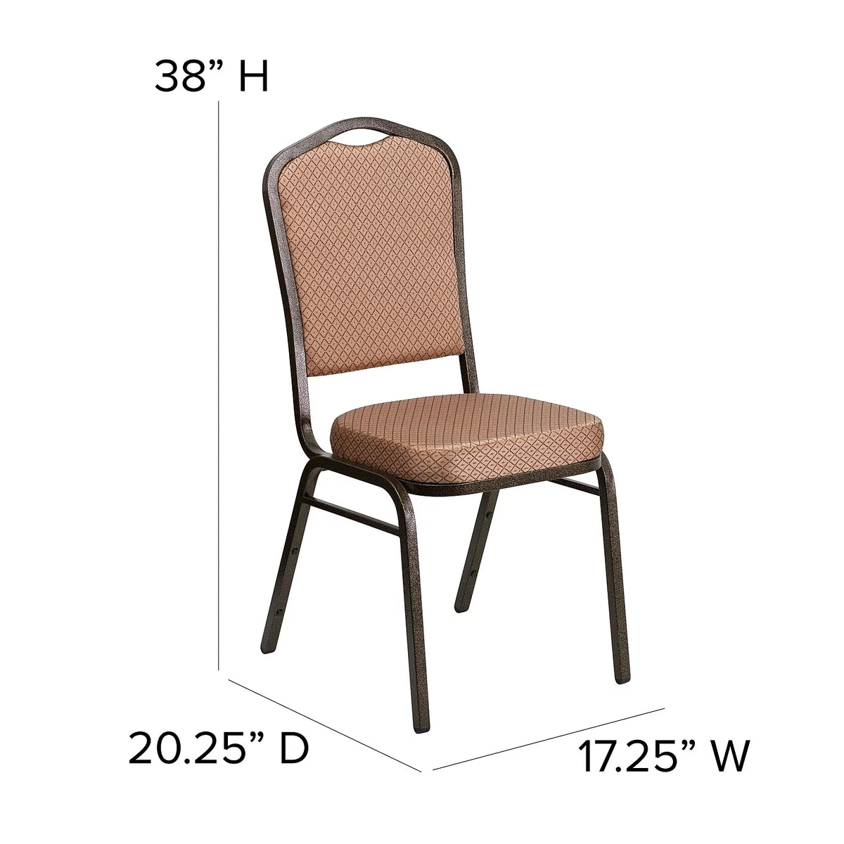 4 Pack Gold Diamond Patterned Fabric Stacking Banquet Chair C398