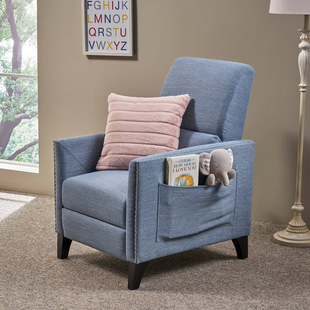 Light Blush Fabric Push Back Recliner U708073