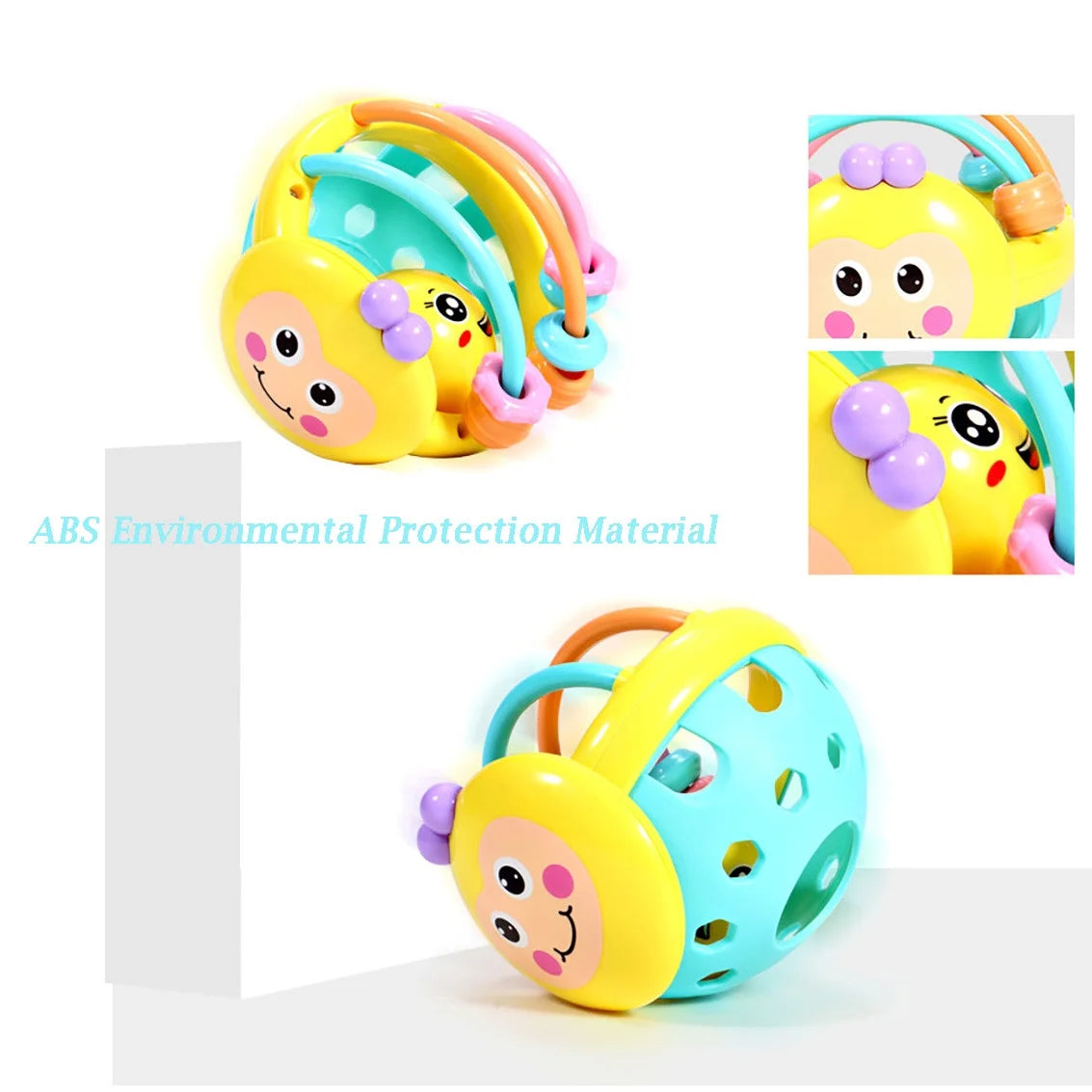 Ball Rattles Bell Infant Baby Plastic Toy Hand Bell Education Toy W252