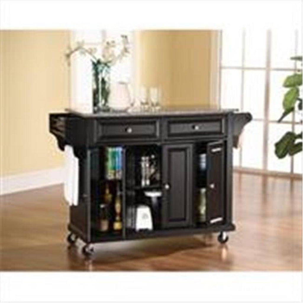 Black/Gray Stainless Steel Wood Kitchen Cart W557