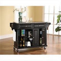 Black/Gray Stainless Steel Wood Kitchen Cart W557