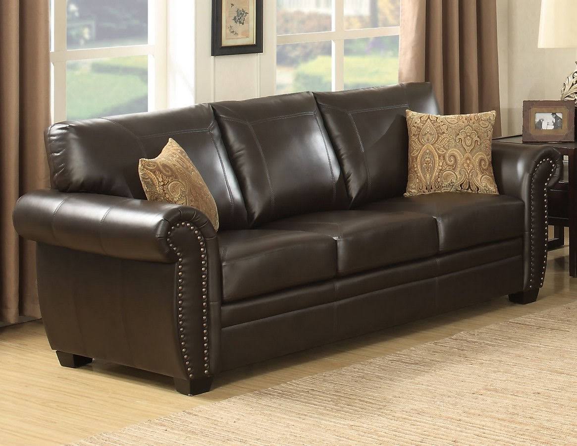 Brown Fabric Sofa E25580