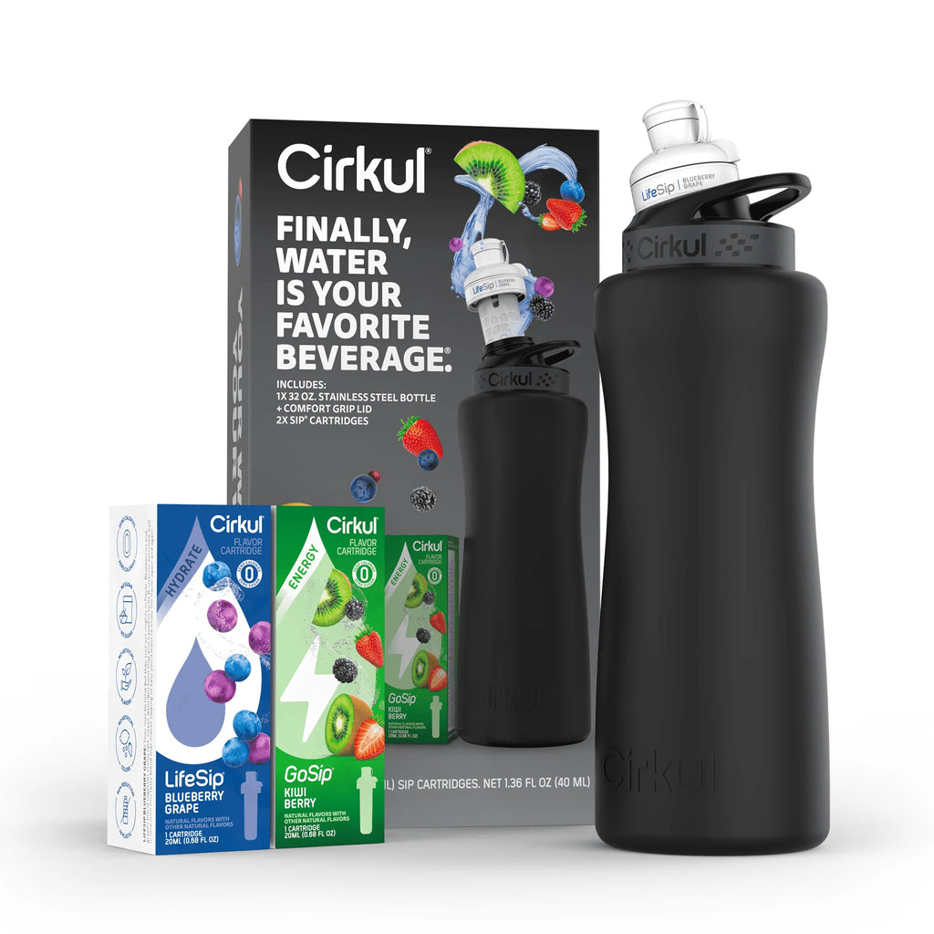 32oz Rose Gold Stainless Steel Water Bottle Starter Kit with Lid and 2 Flavor Cartridges U534492
