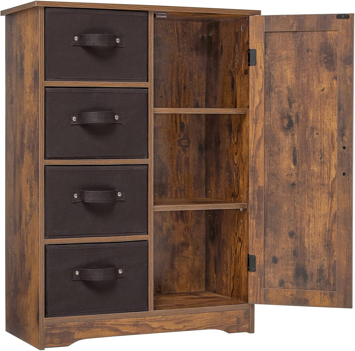 Rustic Brown Storage Cabinet with 4 Removable Drawers and 1 Door B19272