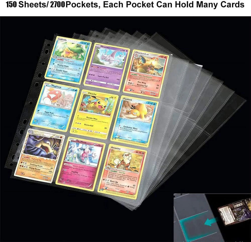 150 Pack Double Side 9-Pocket Trading Card Sleeve Pages A258