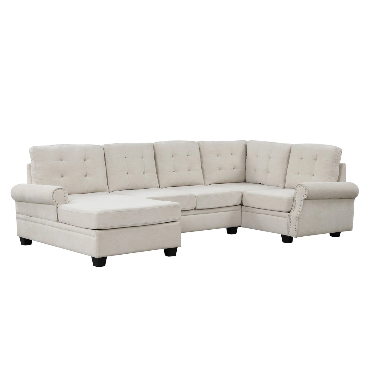 Beige U-Shaped Sectional Sofa F945251
