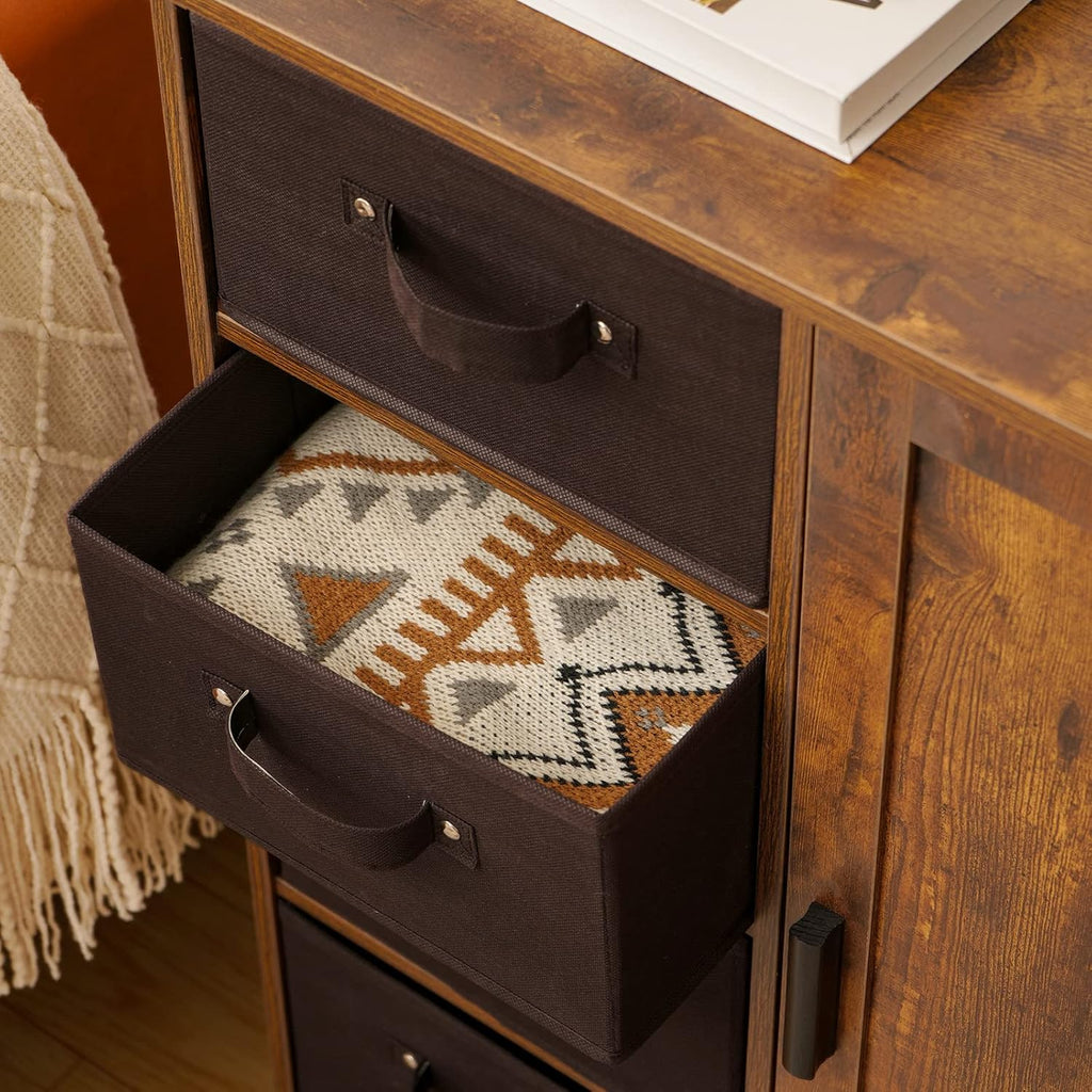 Rustic Brown Storage Cabinet with 4 Removable Drawers and 1 Door B19272