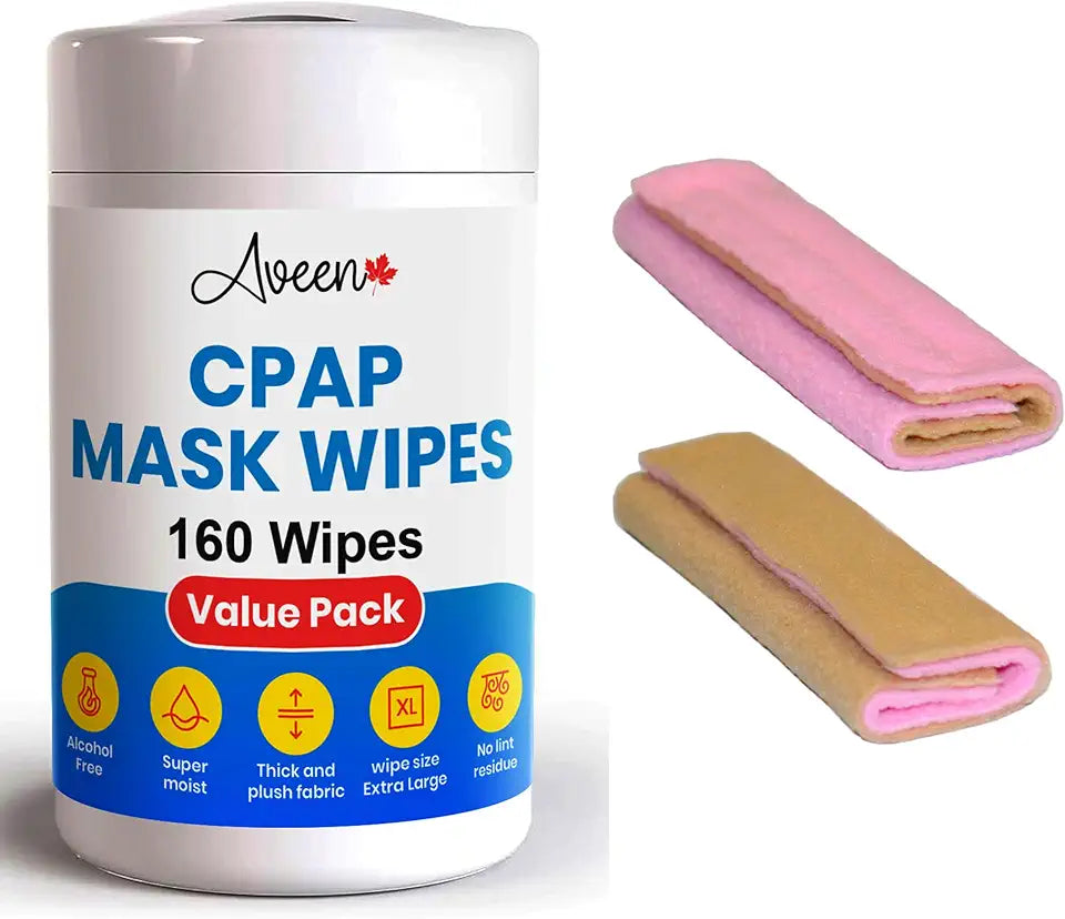 Unscented CPAP Mask Wipes with 2 Fleece Covers W588475