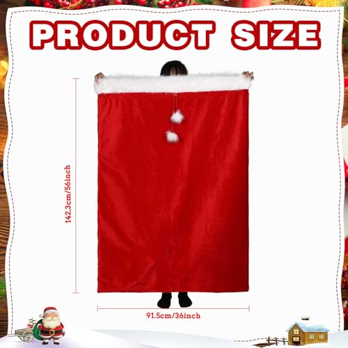 2 Pcs 56 x 36 Inch Extra Large Velvet Santa Gift Bag with Drawstring V75624