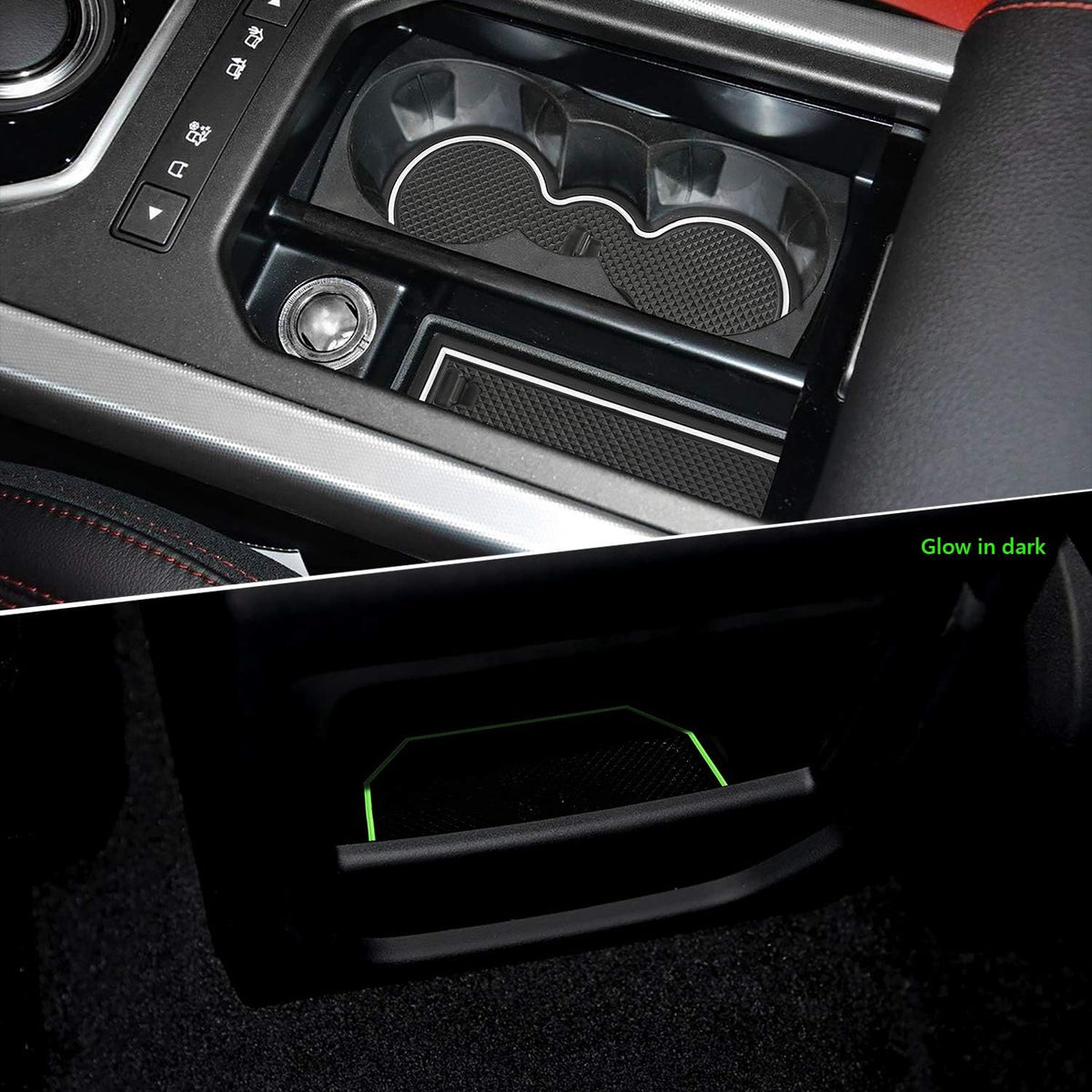 8pcs Anti-dust Mats for Range Rover Evoque Center Console, Cup Holder Inserts, Door Liners (Black) Y6138