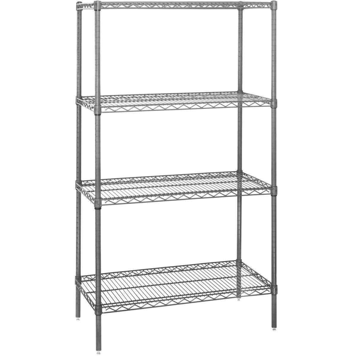 4 Shelf Wire Shelving Starter Unit Chrome F141839