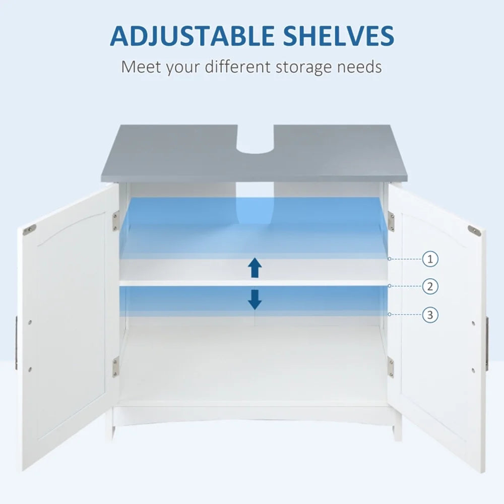 White Under Sink Storage Cabinet B80210