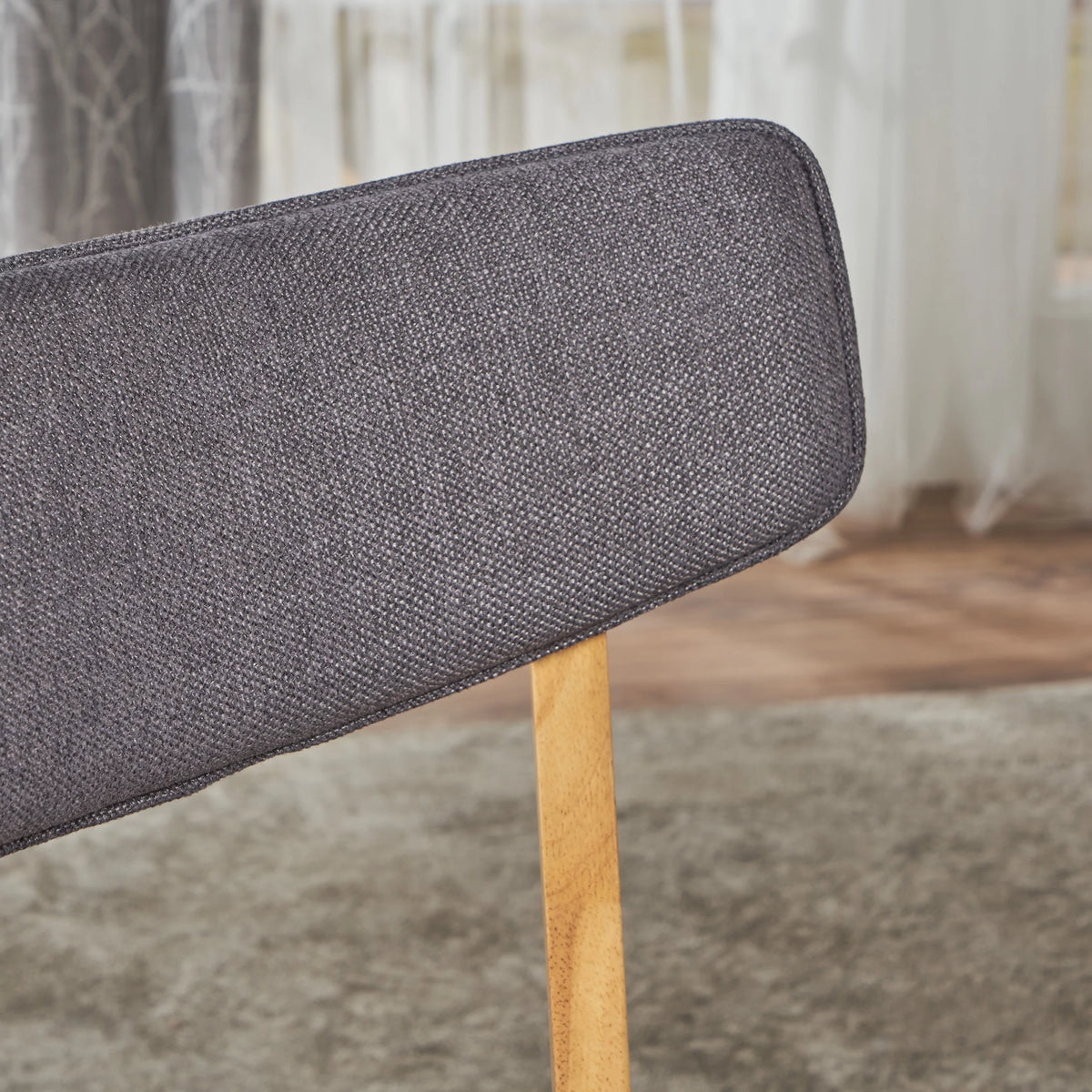 Dark Grey Fabric Dining Chairs Set of 2 V188