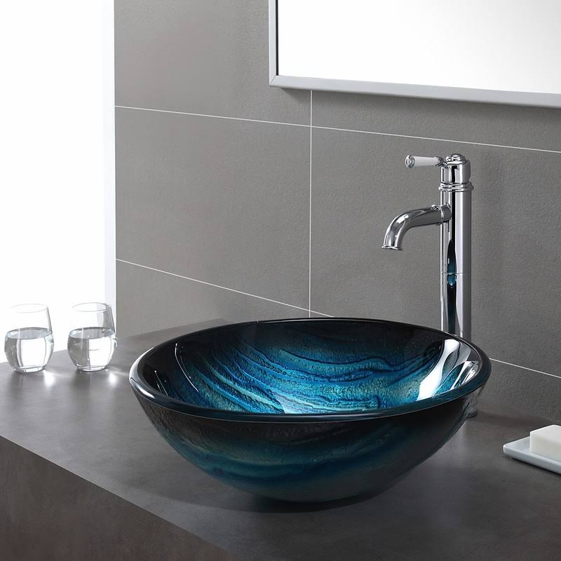 Glass Circular Vessel Bathroom Sink T723