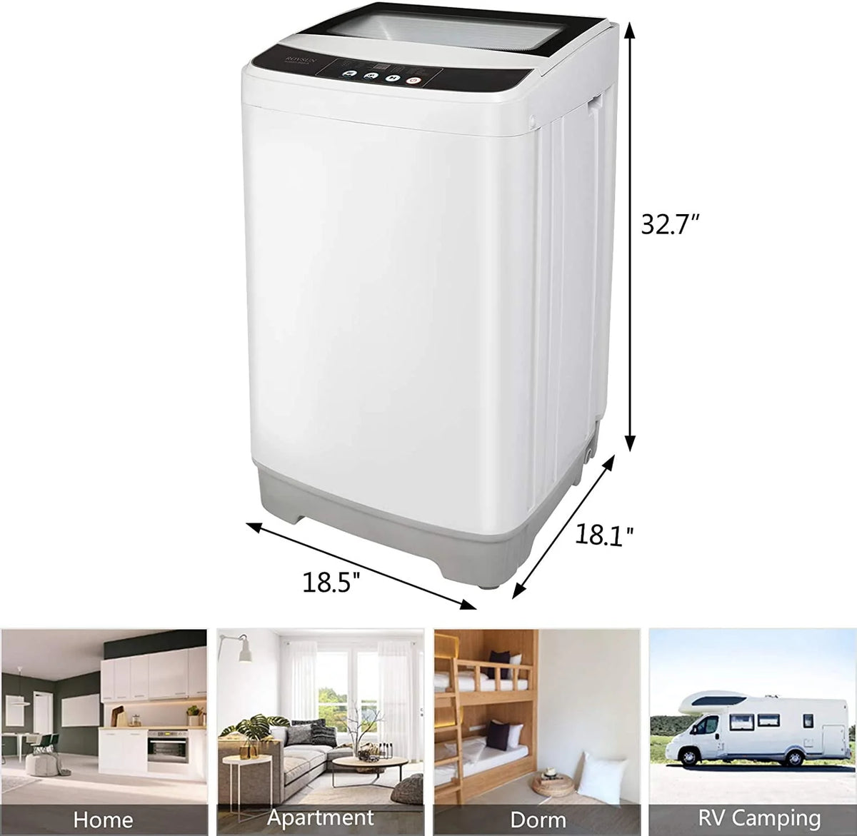 13lbs 1.32cu.ft Compact Automatic Washing Machine with Drain Pump U57451