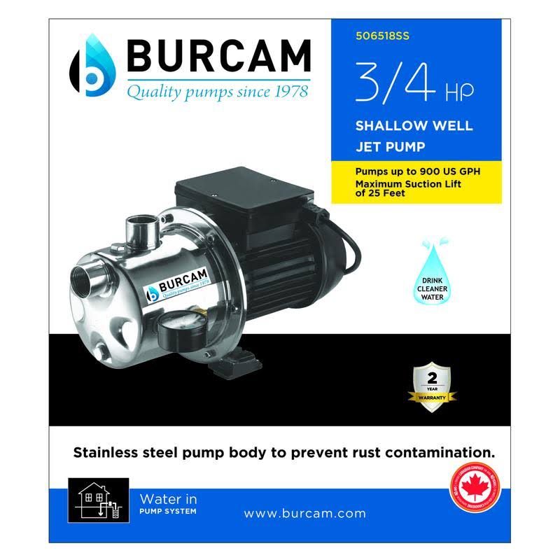 3/4 HP Stainless Steel Shallow Well Jet Pump J199287
