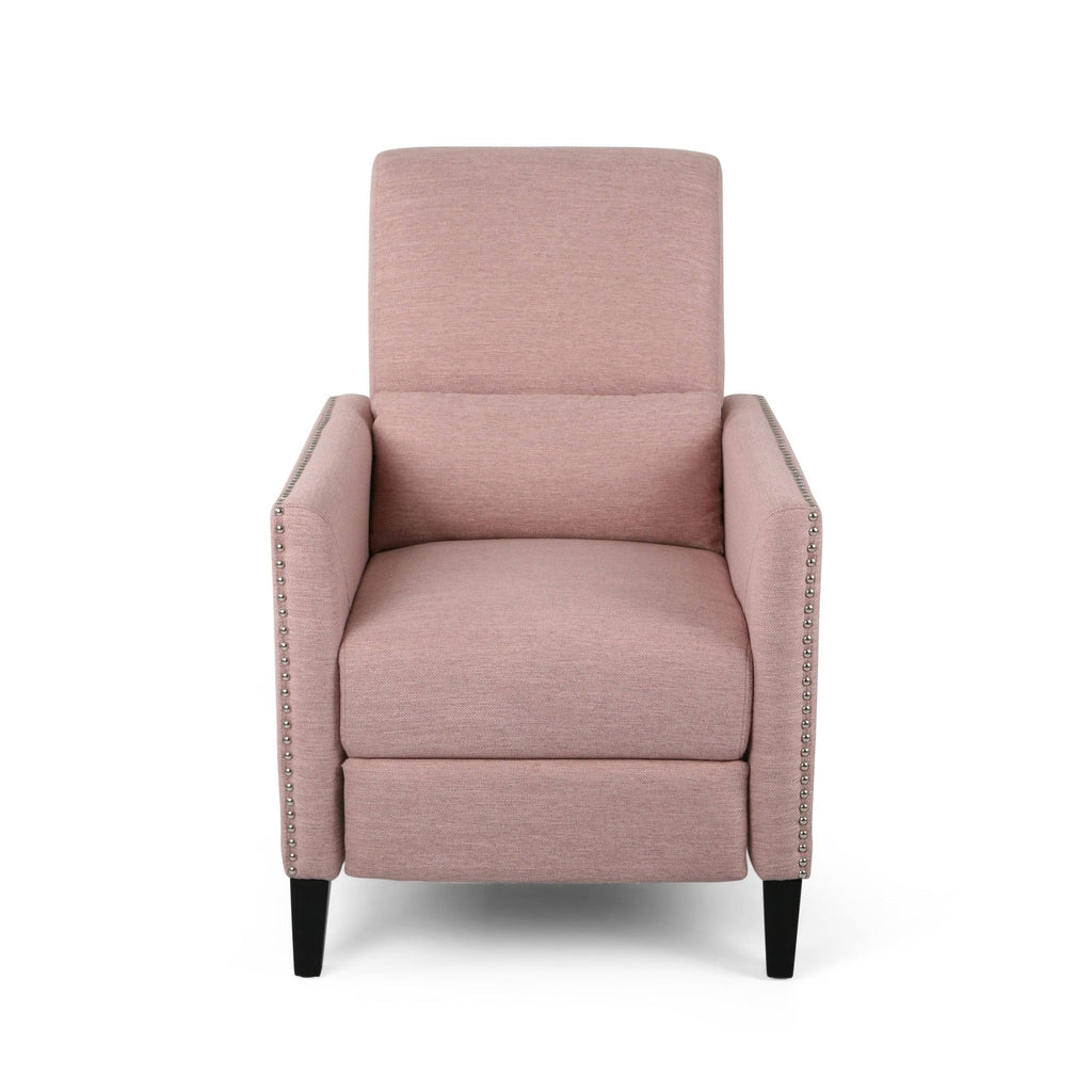 Light Blush Fabric Push Back Recliner U708073