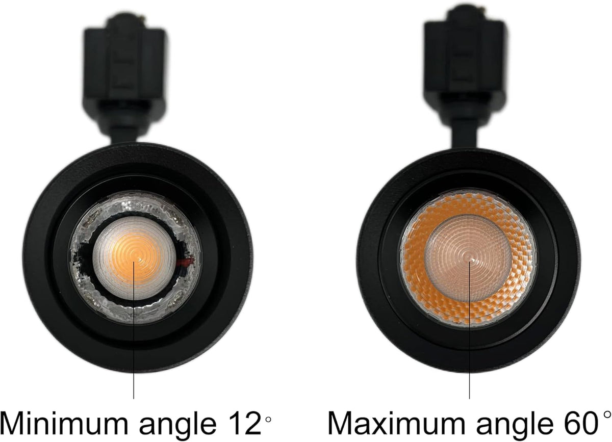 20W Zoom Dimmable LED Track Light Head Black 4000k G11349