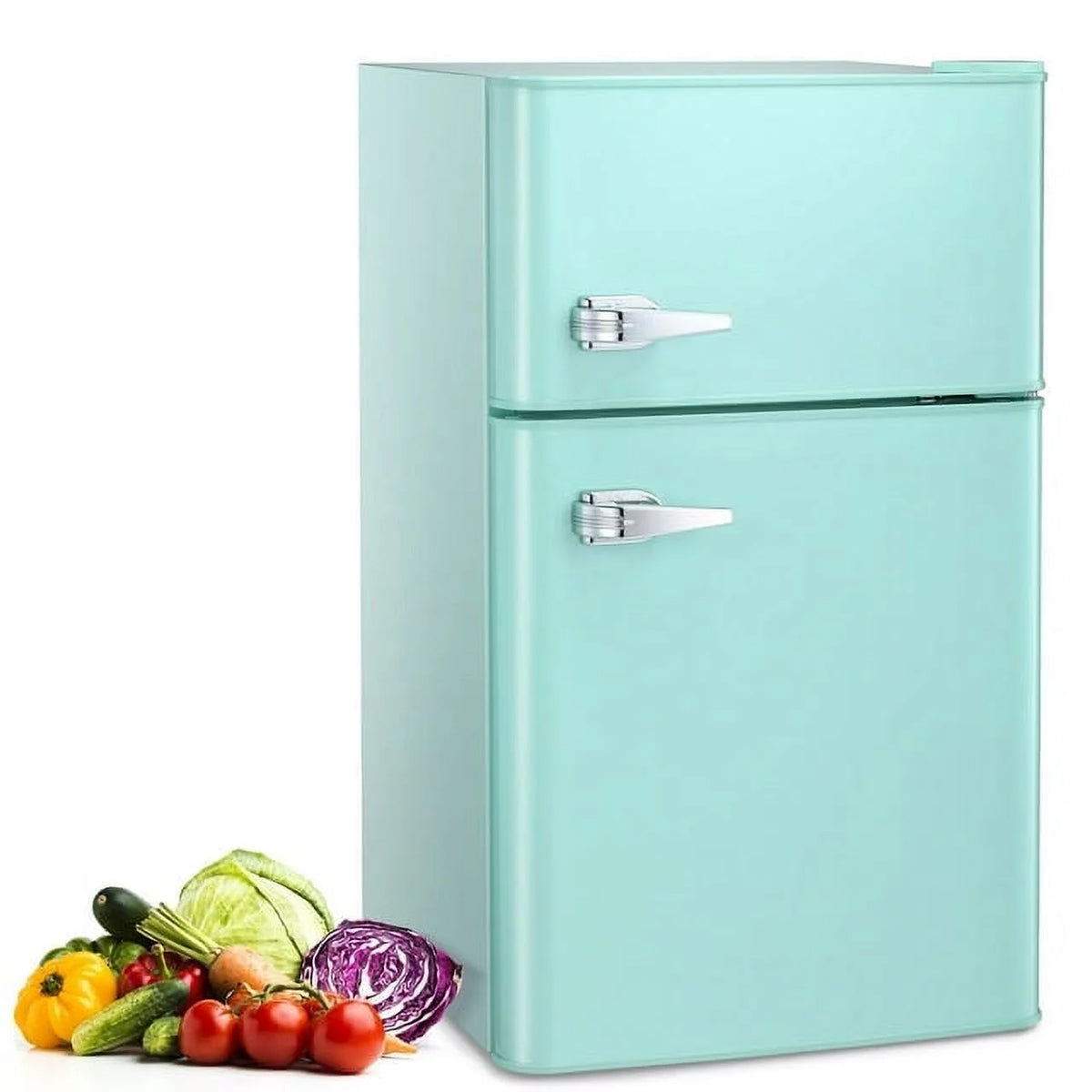 Mini Refrigerator 3.2Cu.Ft Compact Fridge 2-Double Doors with a Freezer K2331
