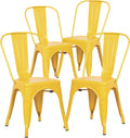 Yellow Metal Stackable Dining Chair (Set of 4) B36230