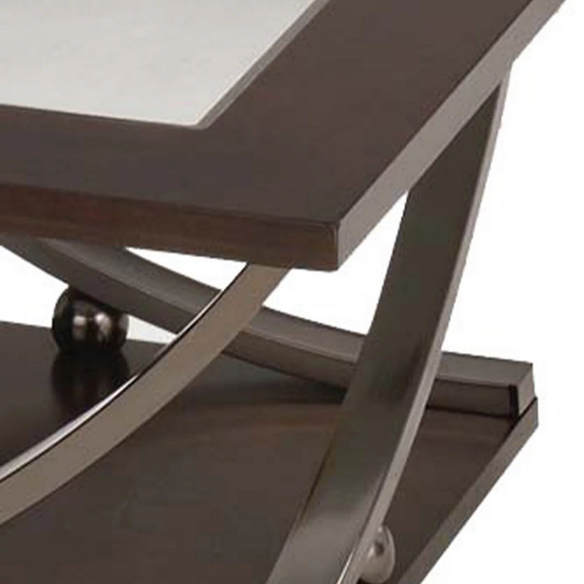 Brown and Black Wood Coffee Table with Castors P859594