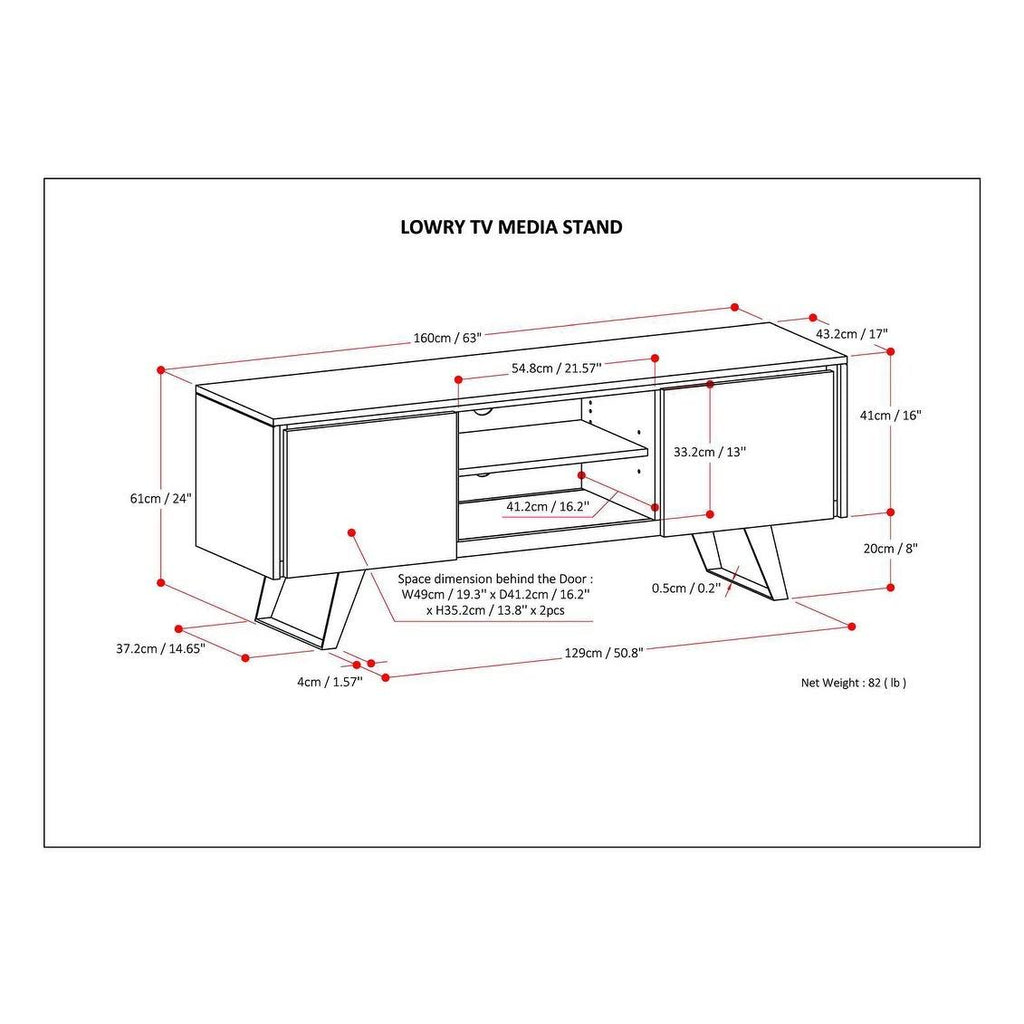 Solid Acacia Wood TV Media Stand Z590