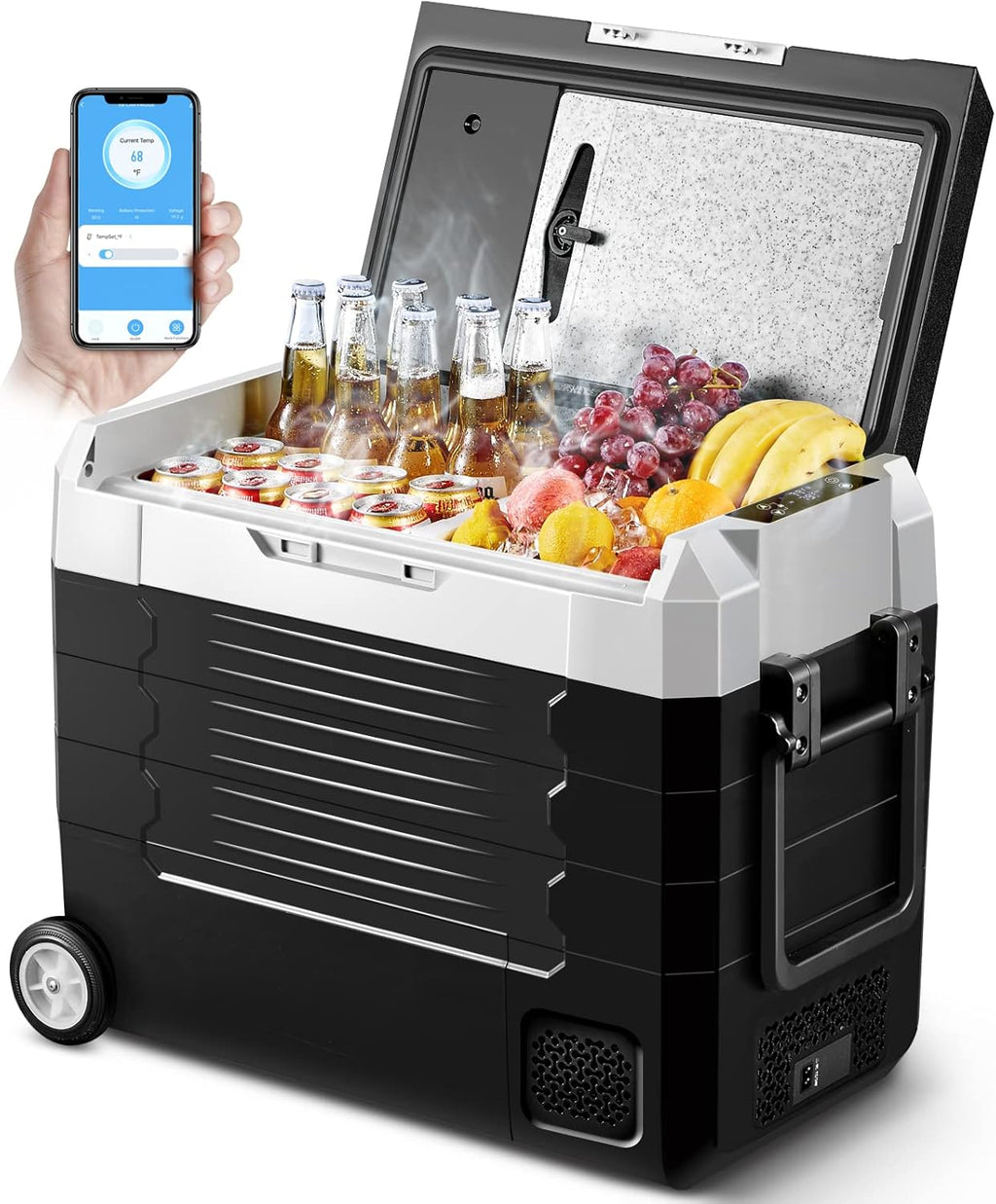 Portable Car Refrigerator 12 Volt 59 Quart Dual Zone Compressor Cooler Z42683
