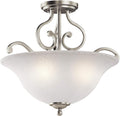 18 3 Light Semi Flush with White Scavo Glass Brushed Nickel I57821
