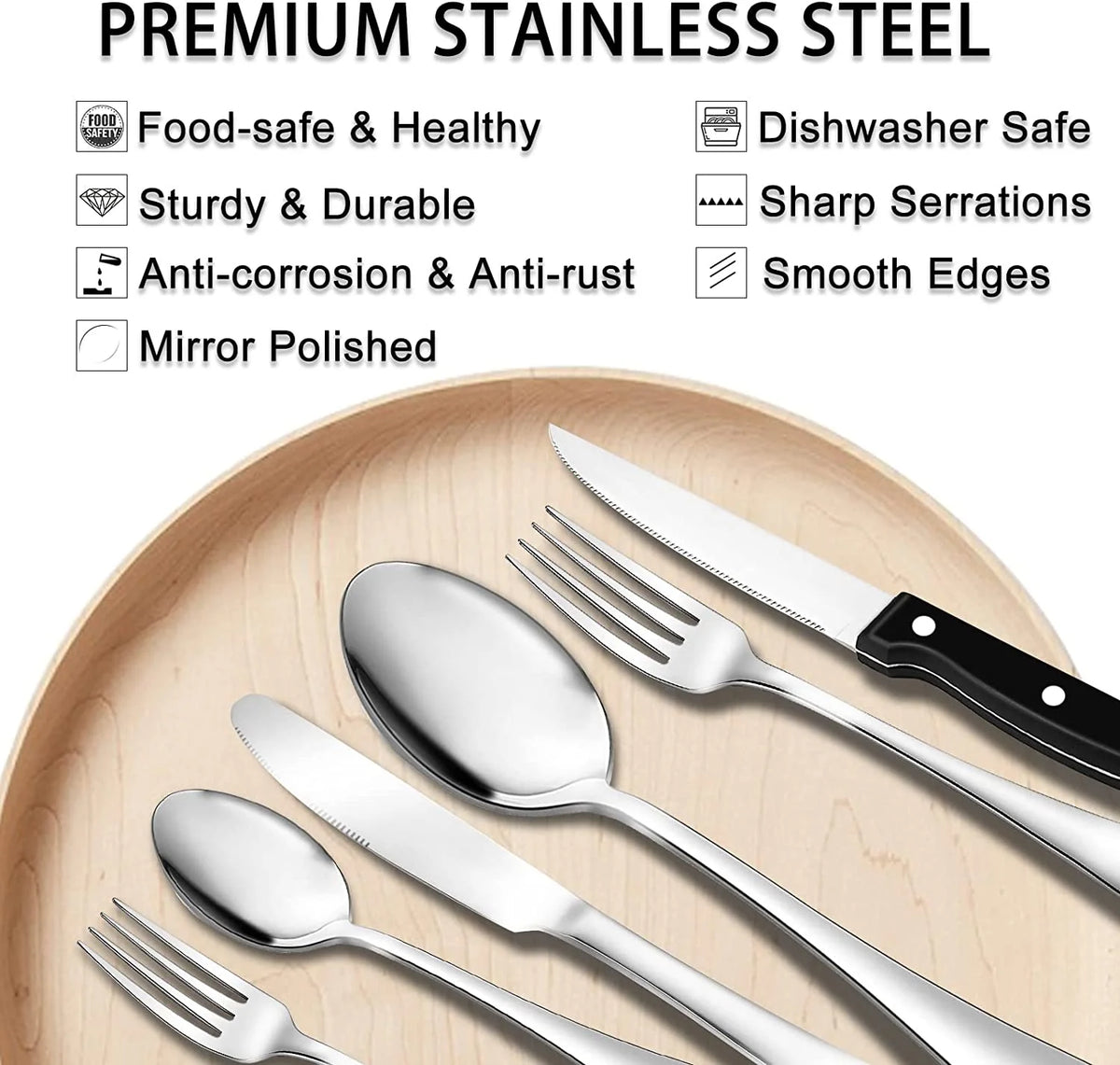 49-Piece Stainless Steel Silverware Set with Organizer O5008