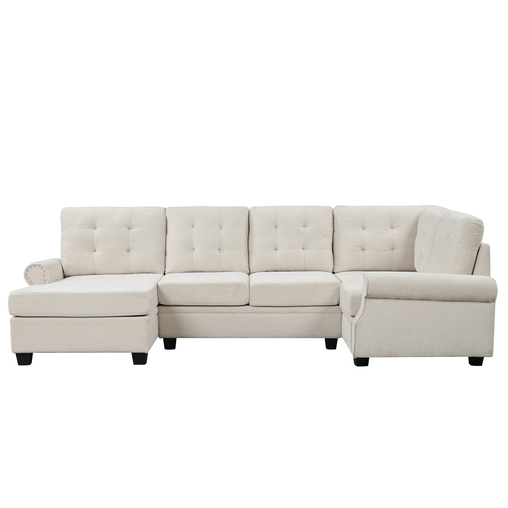 Beige U-Shaped Sectional Sofa F945251