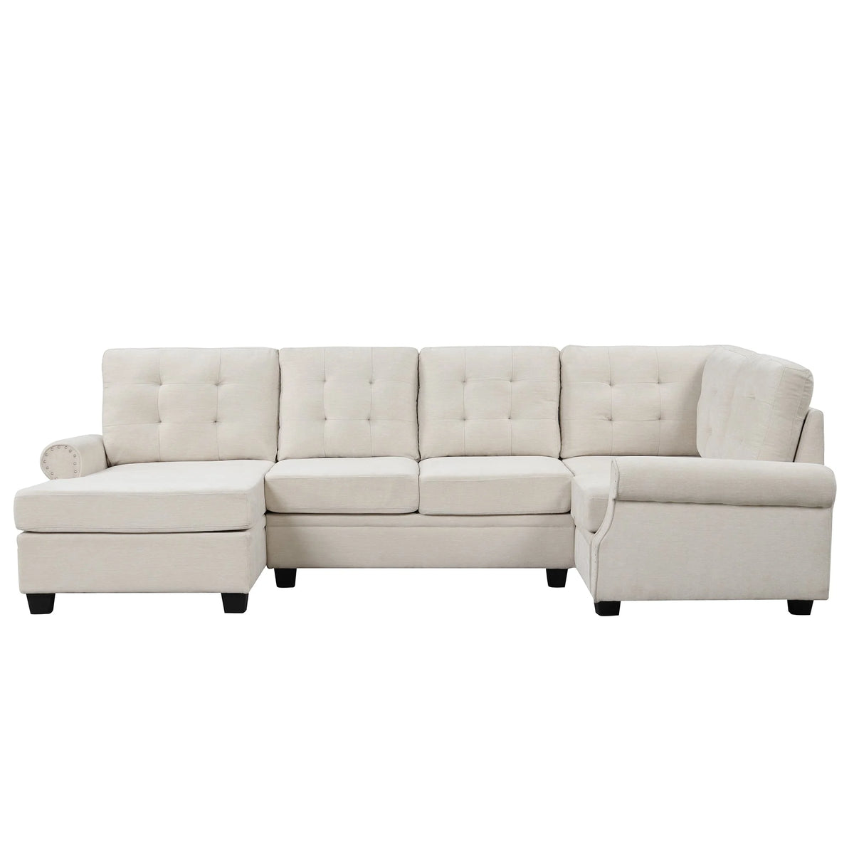 Beige U-Shaped Sectional Sofa F945251