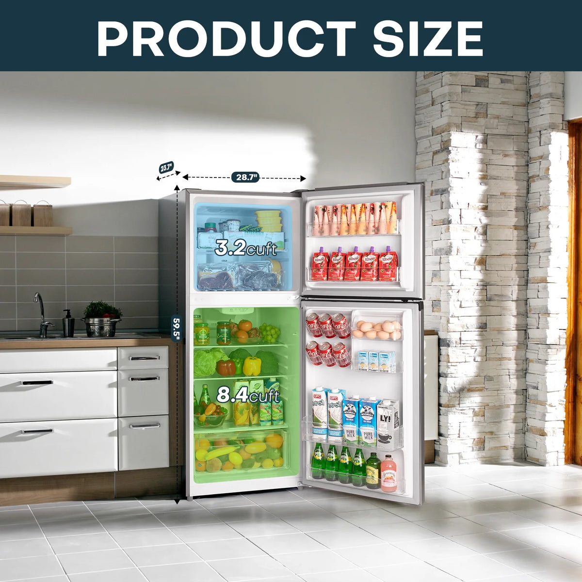 11.6 Cu.Ft. Double Door Fridge with Top Freezer H693450