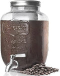 1 Gallon Cold Brew Coffee Maker with Glass Carafe and Stainless Steel Filter F227