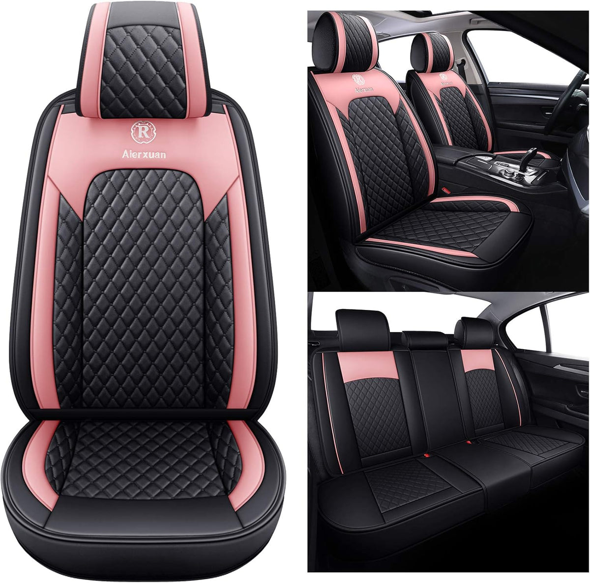 2 PCS Front Leather Waterproof Universal Seat Covers B970981