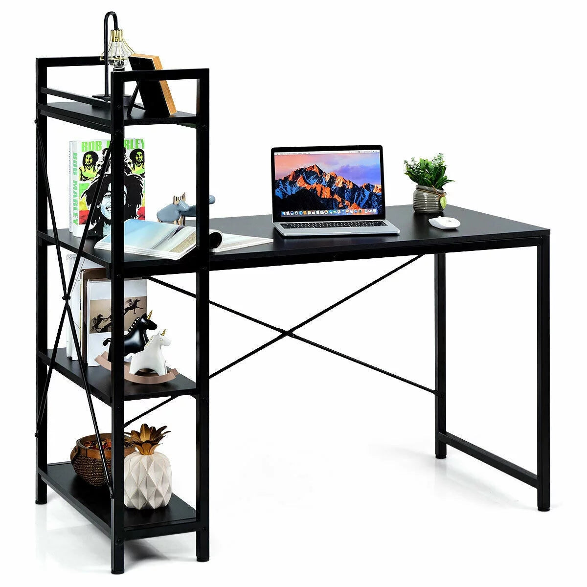 47.5" Computer Desk with 4 Tier Shelves B833